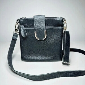 Dissona Black  Snap Front Crossbody Bag